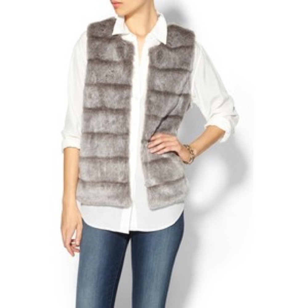 Joie rabbit fur vest, grey